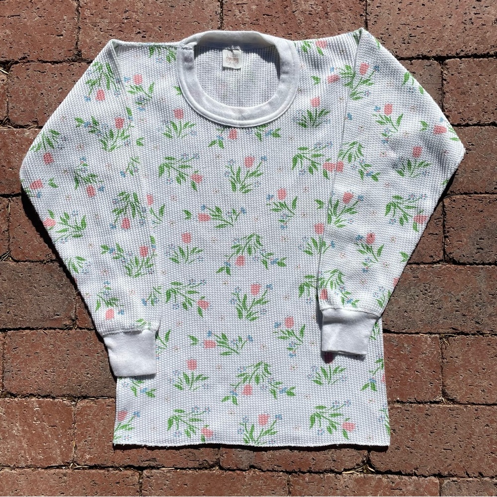 Vintage floral thermal pajama set